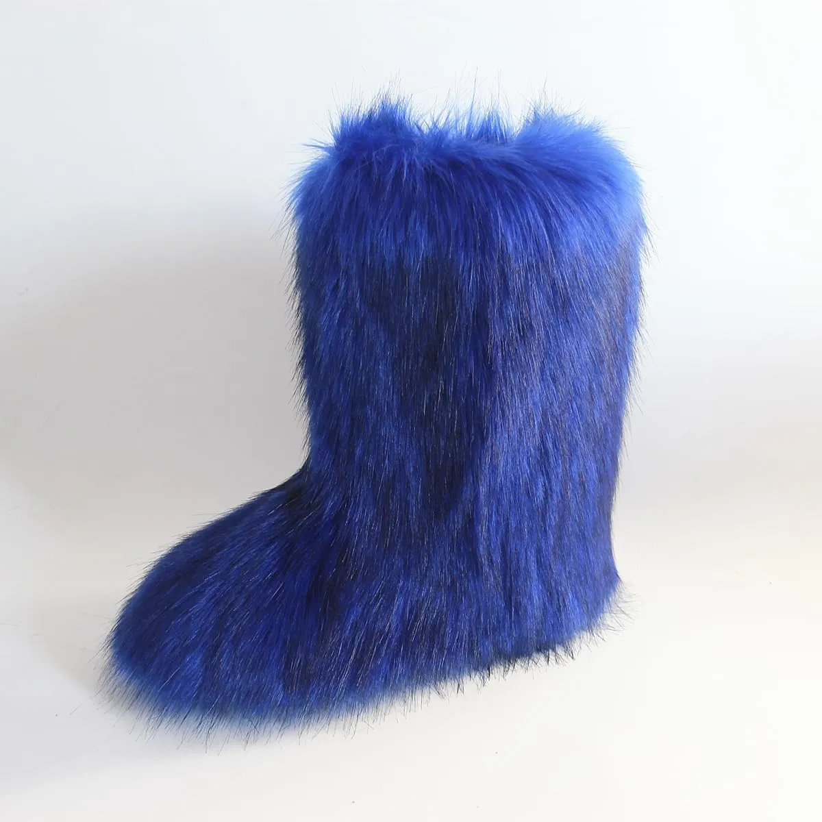 MH Bailment Women's Faux Fur Boots Winter Mid-Calf Snow Boots Fuzzy Fluffy Furry Fashion Short Snow Boots