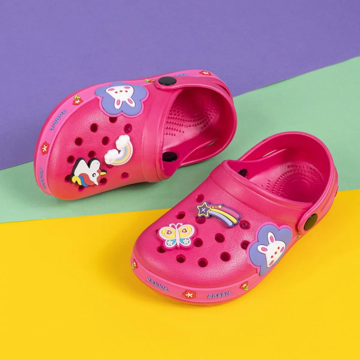 Miamooi Toddler Girls Boys Clogs Cute Cartoon Garden Water Clogs Little Kid Non-Slip Slides Indoor Outdoor Waterproof Beach Sandals Slip-on Beach Pool Shower Slippers Water Shoes