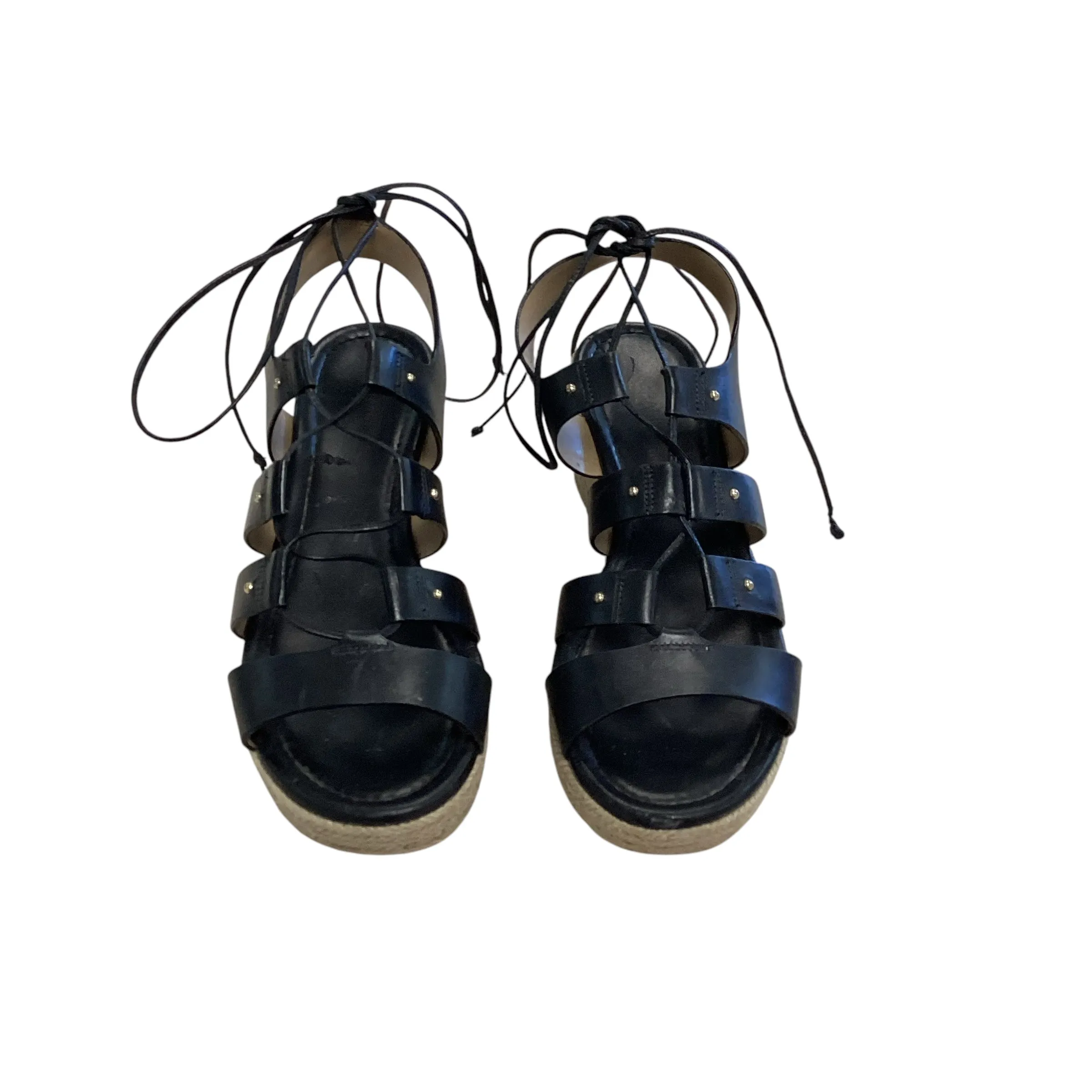 MICHAEL KORS BLACK LACE UP ESPADRILLES - SZ 7.5 - 197