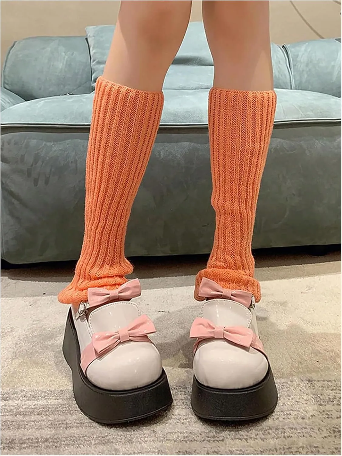 Milumia Women's Ribbed Knit Leg Warmers Y2K 80s Boot Long Socks