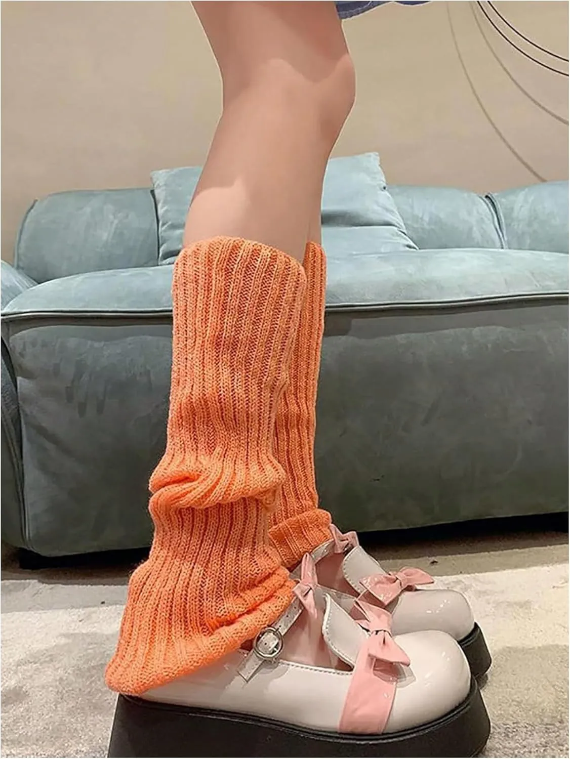 Milumia Women's Ribbed Knit Leg Warmers Y2K 80s Boot Long Socks