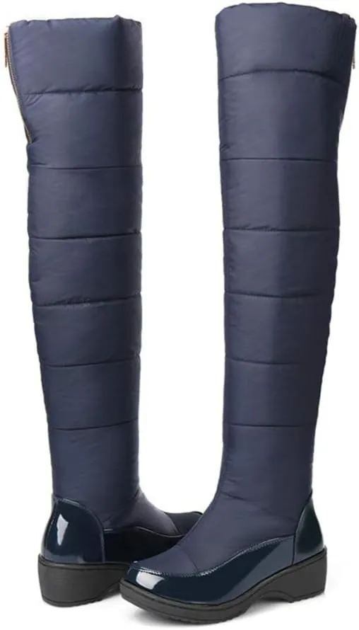 MIOKE Women's Winter Over The Knee Thigh High Snow Boots Waterproof Rain Warm Fur Lined Wide Calf Snow Boot