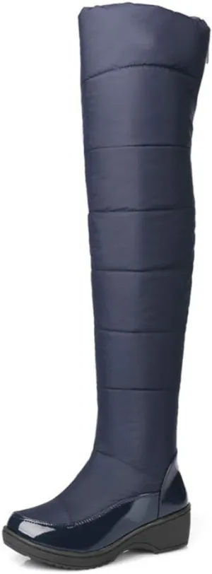 MIOKE Women's Winter Over The Knee Thigh High Snow Boots Waterproof Rain Warm Fur Lined Wide Calf Snow Boot