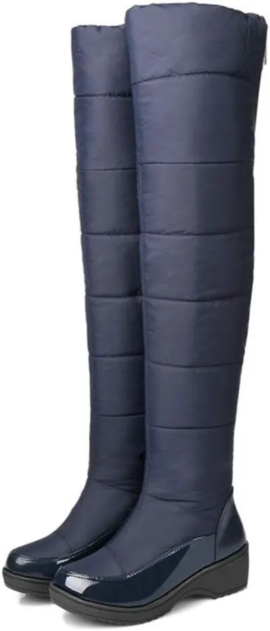 MIOKE Women's Winter Over The Knee Thigh High Snow Boots Waterproof Rain Warm Fur Lined Wide Calf Snow Boot