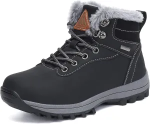 Mishansha Boy's Girl's Winter Snow Boots Waterproof Kids Hiking Boots Cold Weather Outdoor Fur Lined Warm Walking Boot Shoes