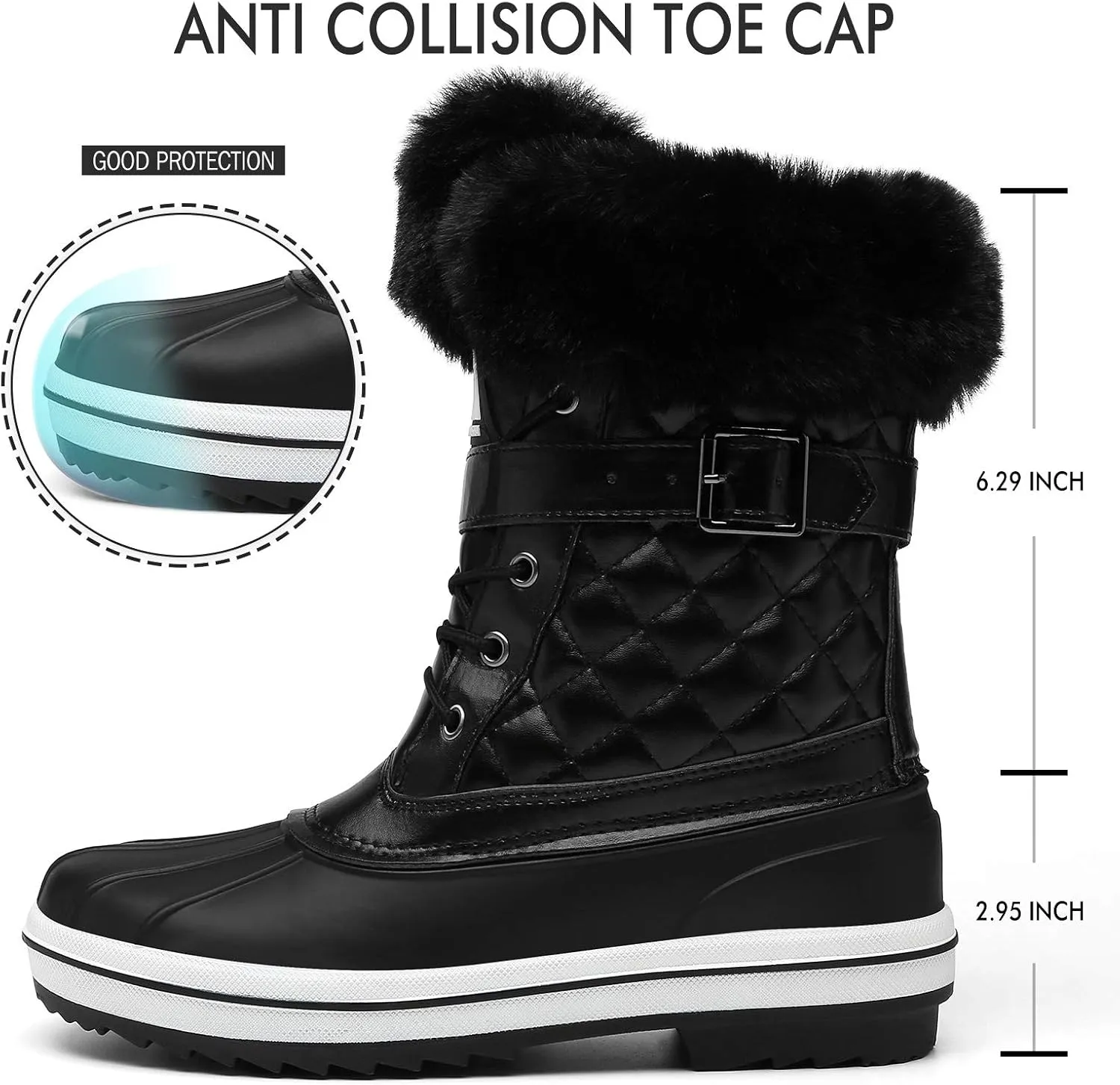 Mishansha Snow Boots for Women Mid-Calf Waterproof Winter Boot