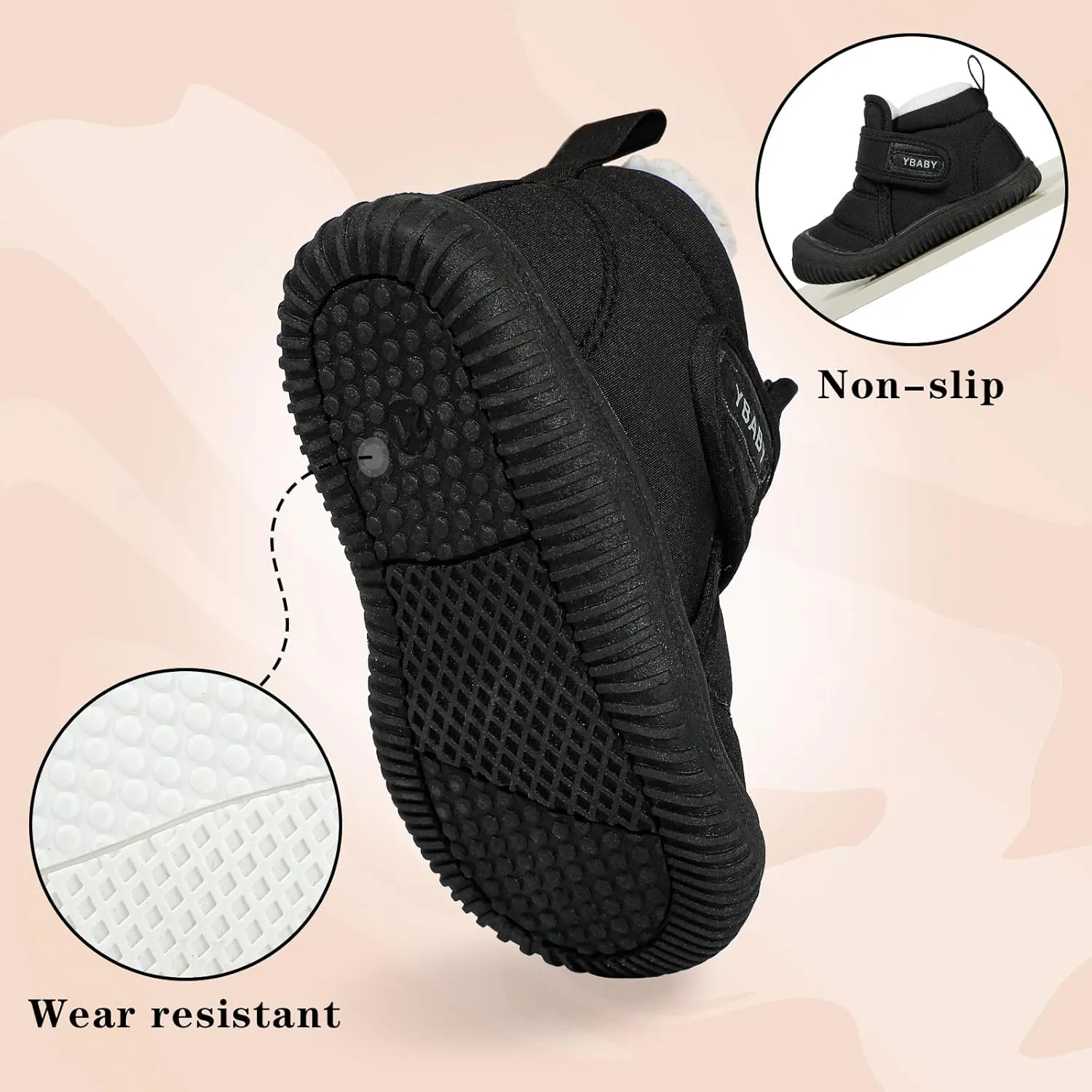 MK MATT KEELY Baby Winter Warm Shoes for Infant Boys Girls Toddler Plush Lining Snow Boots Soft Sole Non-Slip Walking Shoes Outdoor Faux Fur Booties
