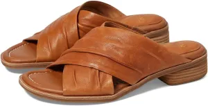 MOOMMO Women Casual Low Heel Mules Open Round Toe Cross Strap Sandals Comfort Walking Sandal Flats 1 inch Low Chunky Heel Dress Mule Shoes Mule Heels Criss Cross Street Travel Beach 4-11 M US