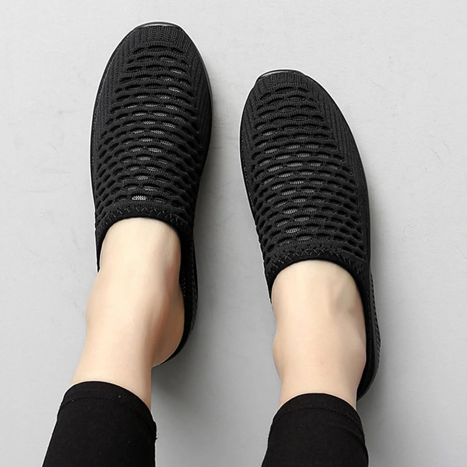 Mules Clogs for Women Comfortable Orthopedic Slip On Sneaker Sandals Womens Air Cushion Platform Mesh Mules Clogs Lightweight Walking Sliipers Slip On Indoor Outdoor