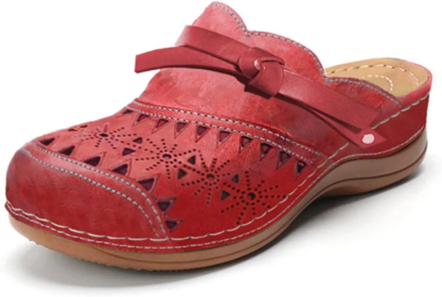 Mules for Women Clogs with Arch Support Slip on Shoes Vintage Closed Toe Snadals Casual Summer Wedge Sandals
