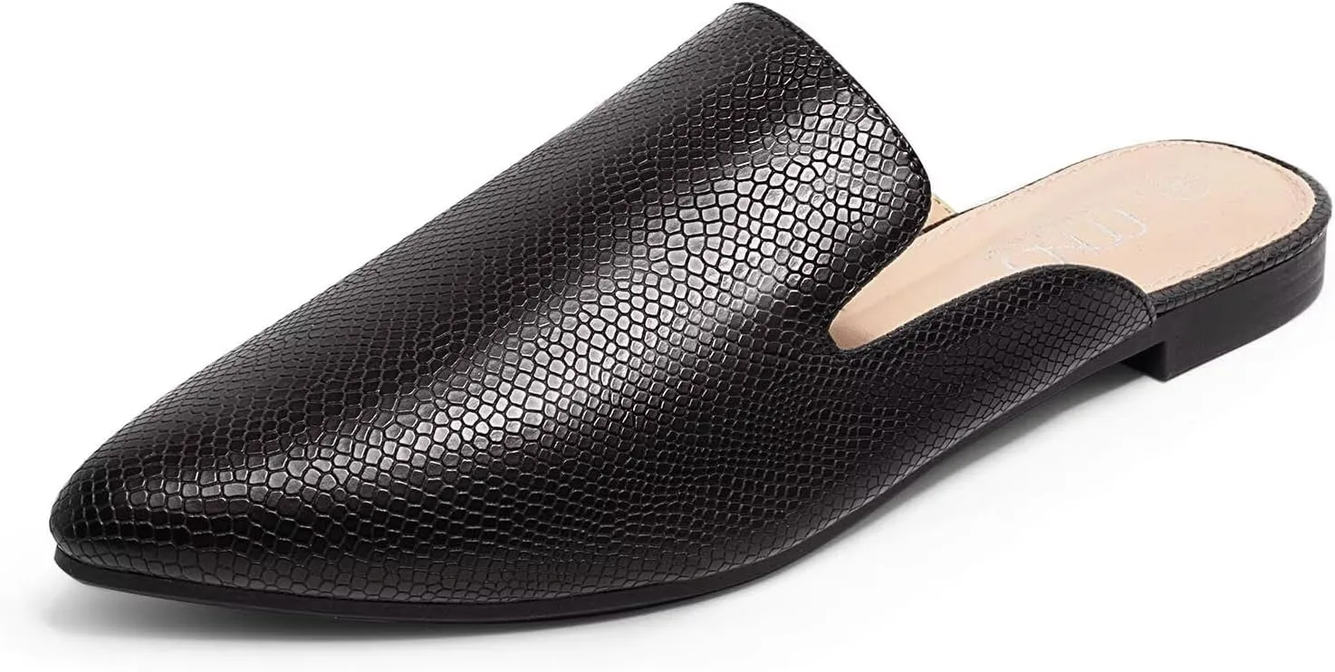 MUSSHOE Mules for Women Flats Comfortable Pointed Toe Women Mules