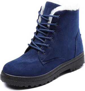 Myallfeet Women's Suede Warm Snow Boots Winter Comfortable Plush Wool Boots Outdoor Anti-Skid And Warm Cotton Boots