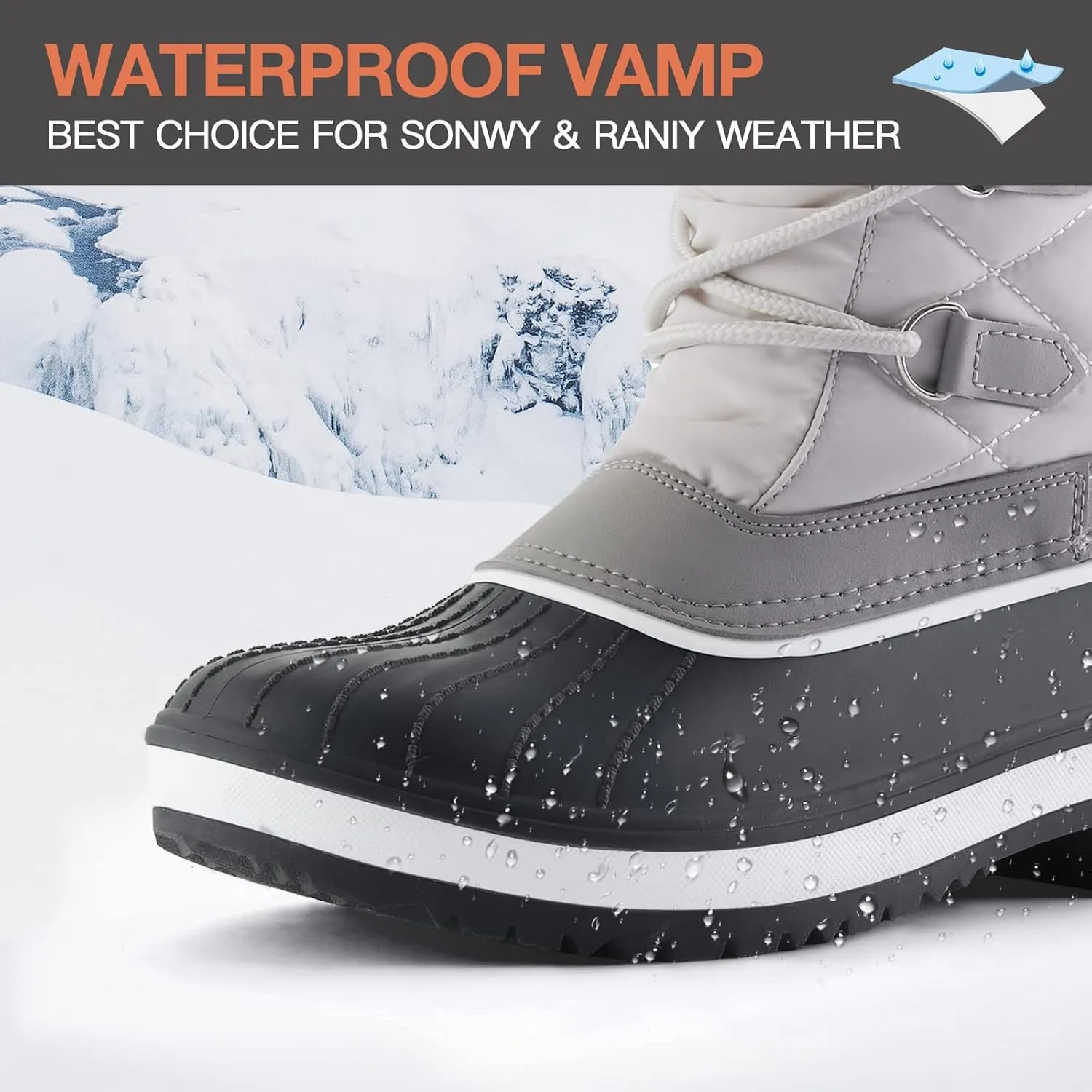 mysoft Women's Waterproof Winter Boots, Warm Insulated Snow Boots for Outdoor