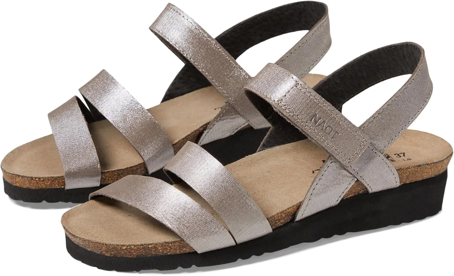 Naot Women's Kayla Wedge Sandal, Silver Threads, 7-7. 5 Wide