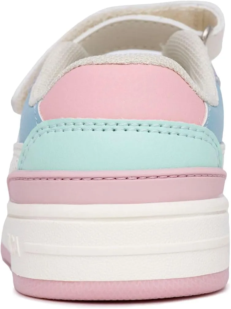 Nautica Kids Girls Sneakers with Adjustable Strap and Bungee Straps | Comfortable Casual Shoes (Toddler/Little Kid)