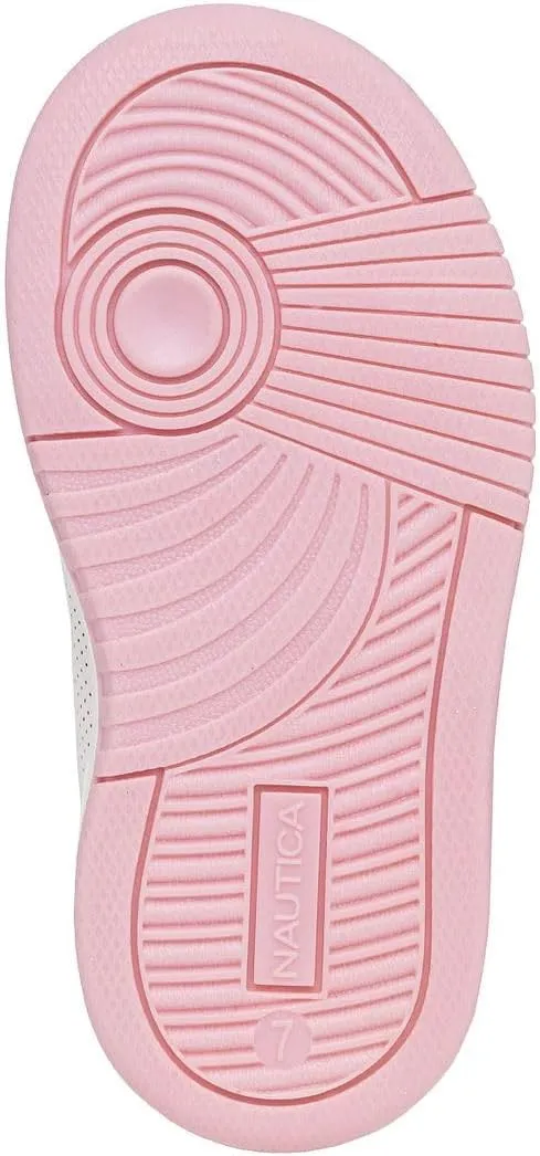 Nautica Kids Girls Sneakers with Adjustable Strap and Bungee Straps | Comfortable Casual Shoes (Toddler/Little Kid)