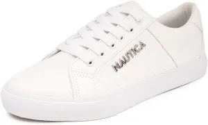 Nautica Women's Fashion Court Sneakers - Lace-Up Casual Tennis Shoes for Ladies