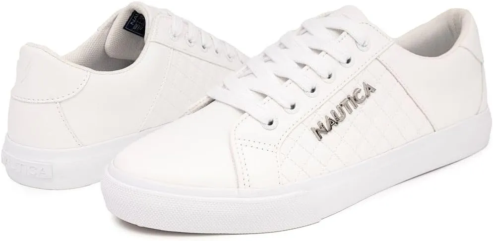Nautica Women's Fashion Court Sneakers - Lace-Up Casual Tennis Shoes for Ladies