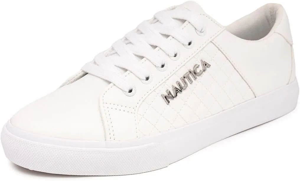 Nautica Women's Fashion Court Sneakers - Lace-Up Casual Tennis Shoes for Ladies