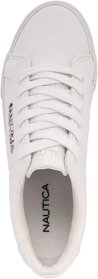 Nautica Women's Fashion Court Sneakers - Lace-Up Casual Tennis Shoes for Ladies