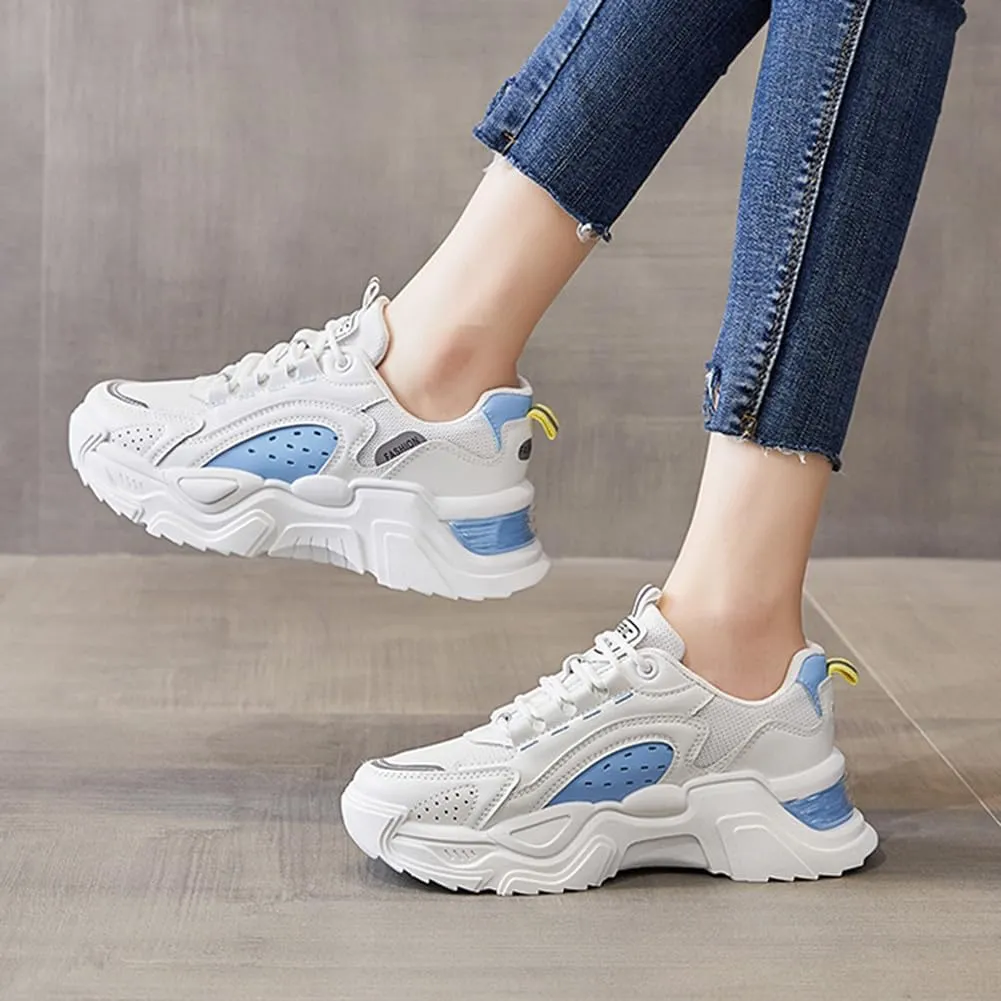 NCNDB Women's Mesh Breathable Walking Sneakers Platform Casual Sports Shoes