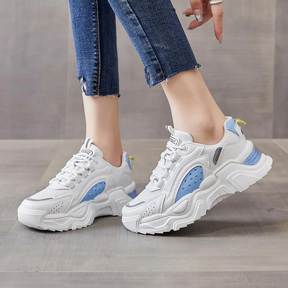 NCNDB Women's Mesh Breathable Walking Sneakers Platform Casual Sports Shoes