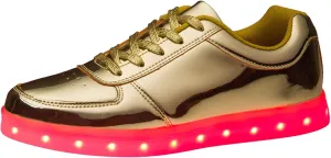 New Colorful LED Luminous Shoes Korean Version Couple USB Charging Sports Board Shoes Low Top Gold Silver Sports Shoes Charged Shoe