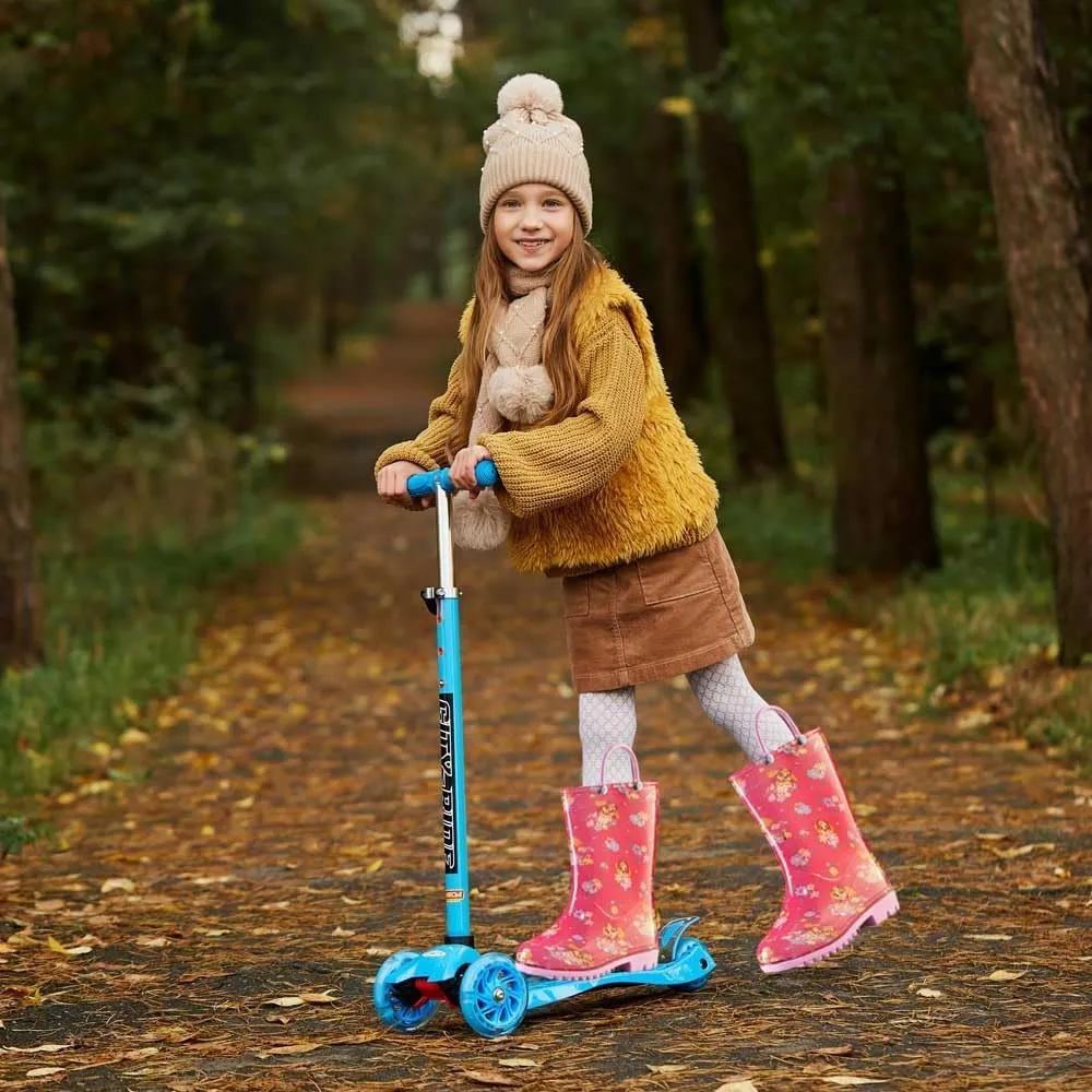 Nickelodeon Paw Patrol Girls' Waterproof PVC Rain Boots with Easy-On Handles – Toddler & Little Kid Sizes
