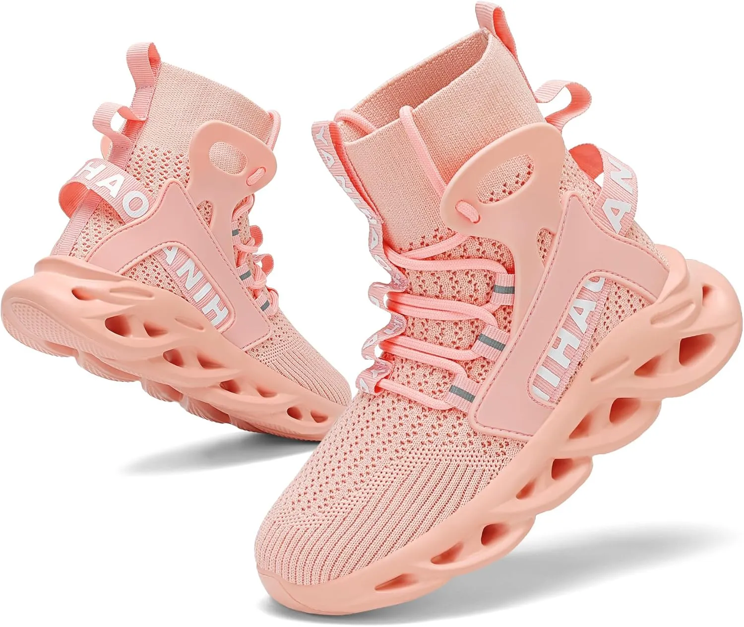 Nihaoya Girls Boys Sneakers,Boot-Like Kids Tennis Shoes,High Top Breathable Mesh Running Shoes for Boy Footwear Wrap Ankle for Little/Big Kid