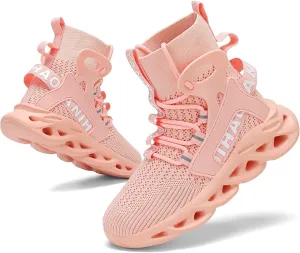 Nihaoya Girls Boys Sneakers,Boot-Like Kids Tennis Shoes,High Top Breathable Mesh Running Shoes for Boy Footwear Wrap Ankle for Little/Big Kid