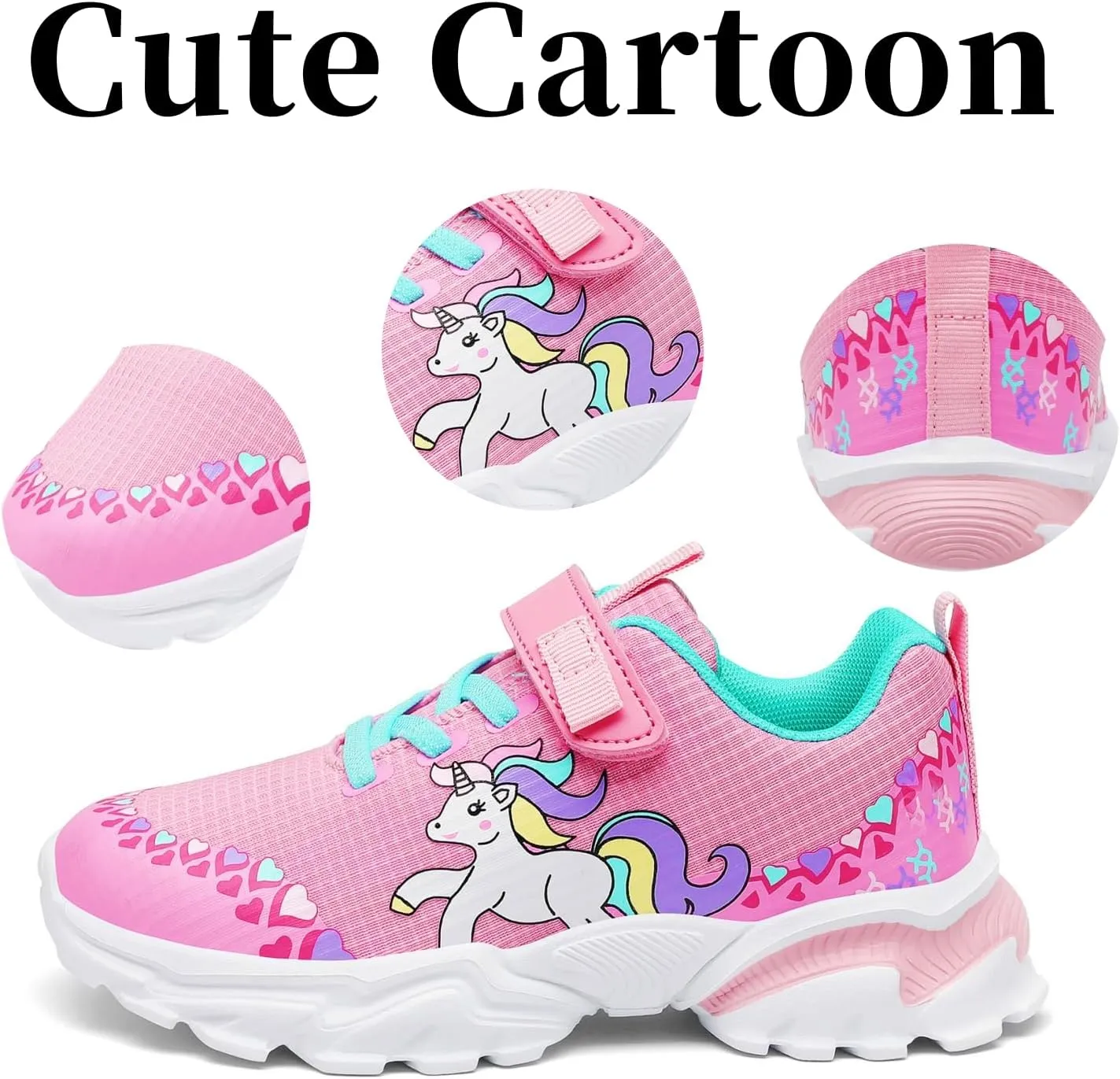 Nihaoya Kids Sneakers Boys Girls Tennis Shoes for Running Athletic Comfortable Cartoon Walking Sneakers Little Kid/Big Kid