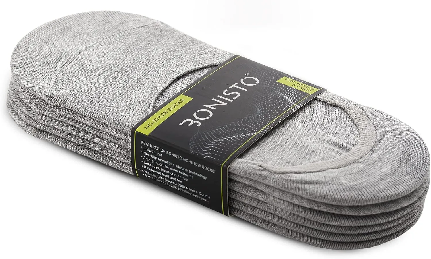 No Show 6 Pairs Low Cut Invisible Rayon from Bamboo Socks for Women and Men with Anti Slip Silicone Grip