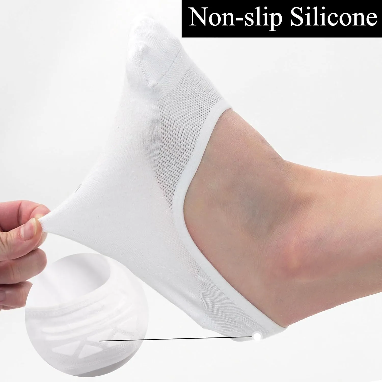 No Show Socks for Men Women, Loafer Sneakers Low Cut Invisible Socks，Footies Flat Unisex Non Slip Short Sock