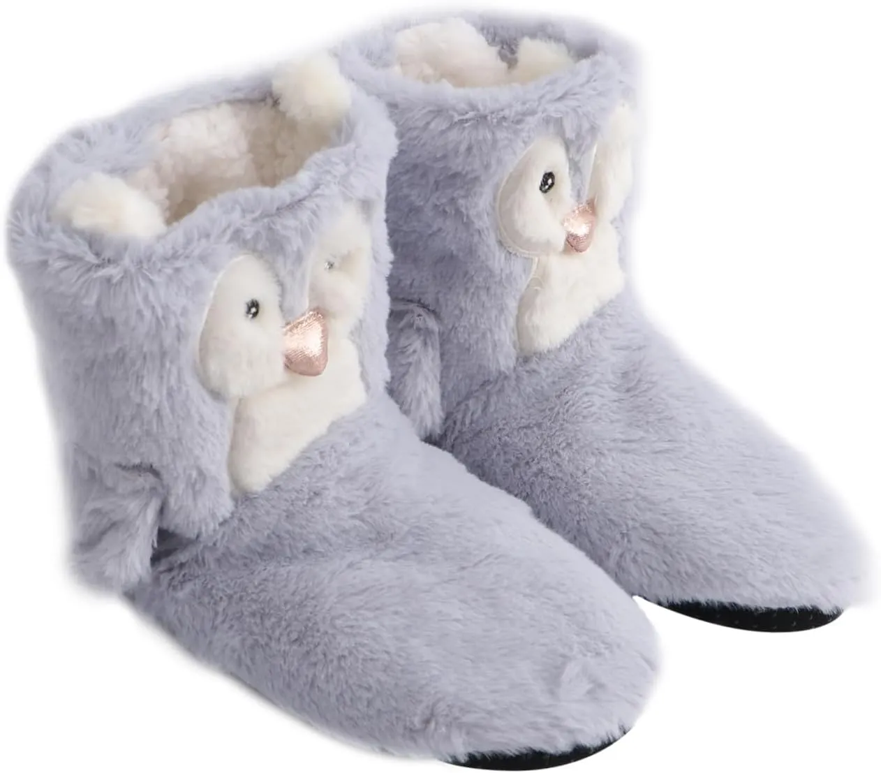 NOLITOY 1Pair Winter Skid Indoor Boots for Adults Dusty Blue Cozy Warm Shoes with Non Slip Sole Soft and Durable Design for Comfortable Home Use