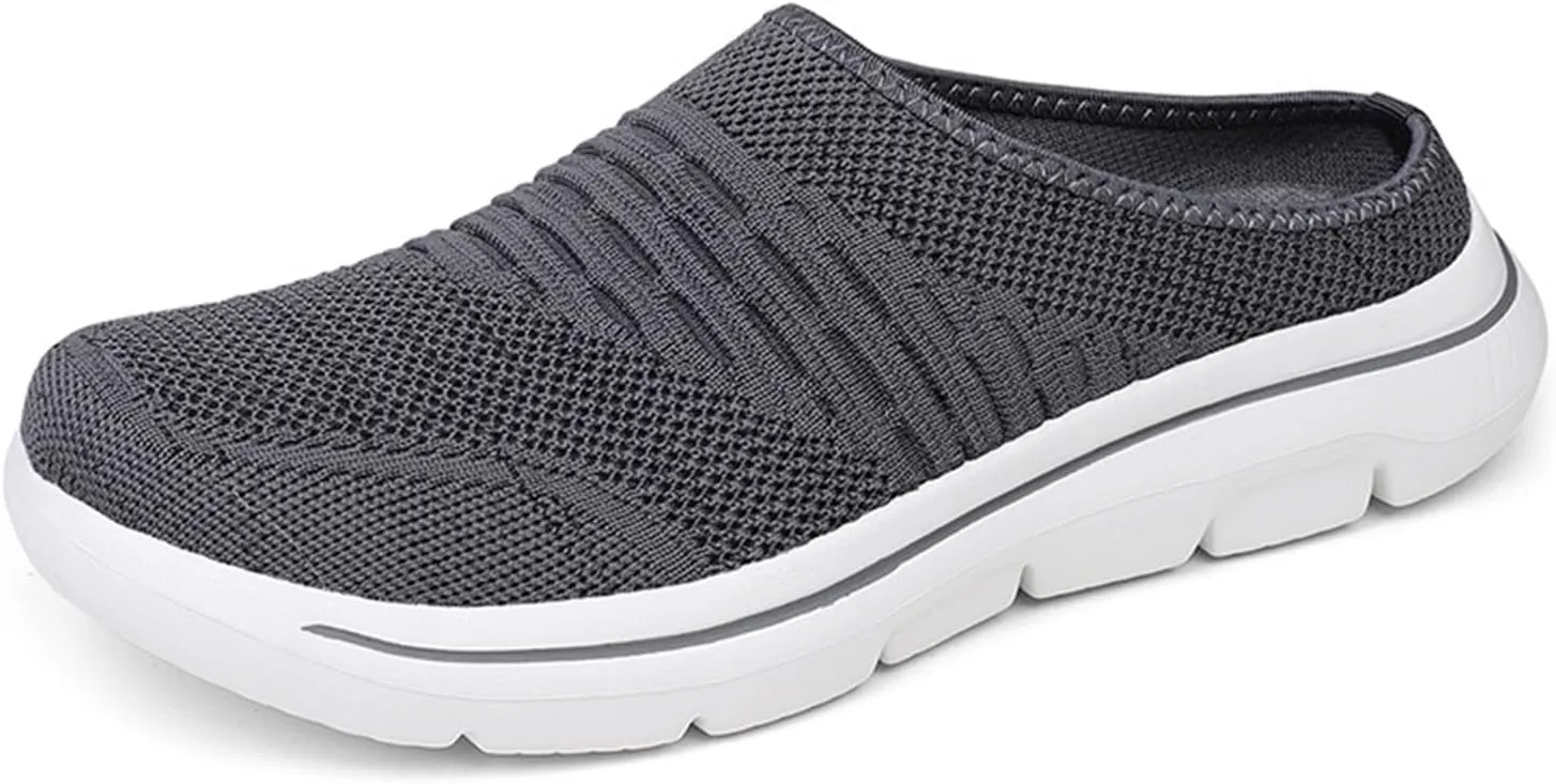 Non Slip Mules for Womens and Mens Mesh Breathable Soft Sole Slippers Arch Support Wedge Casual Comfortable Outdoor Sports Shoes