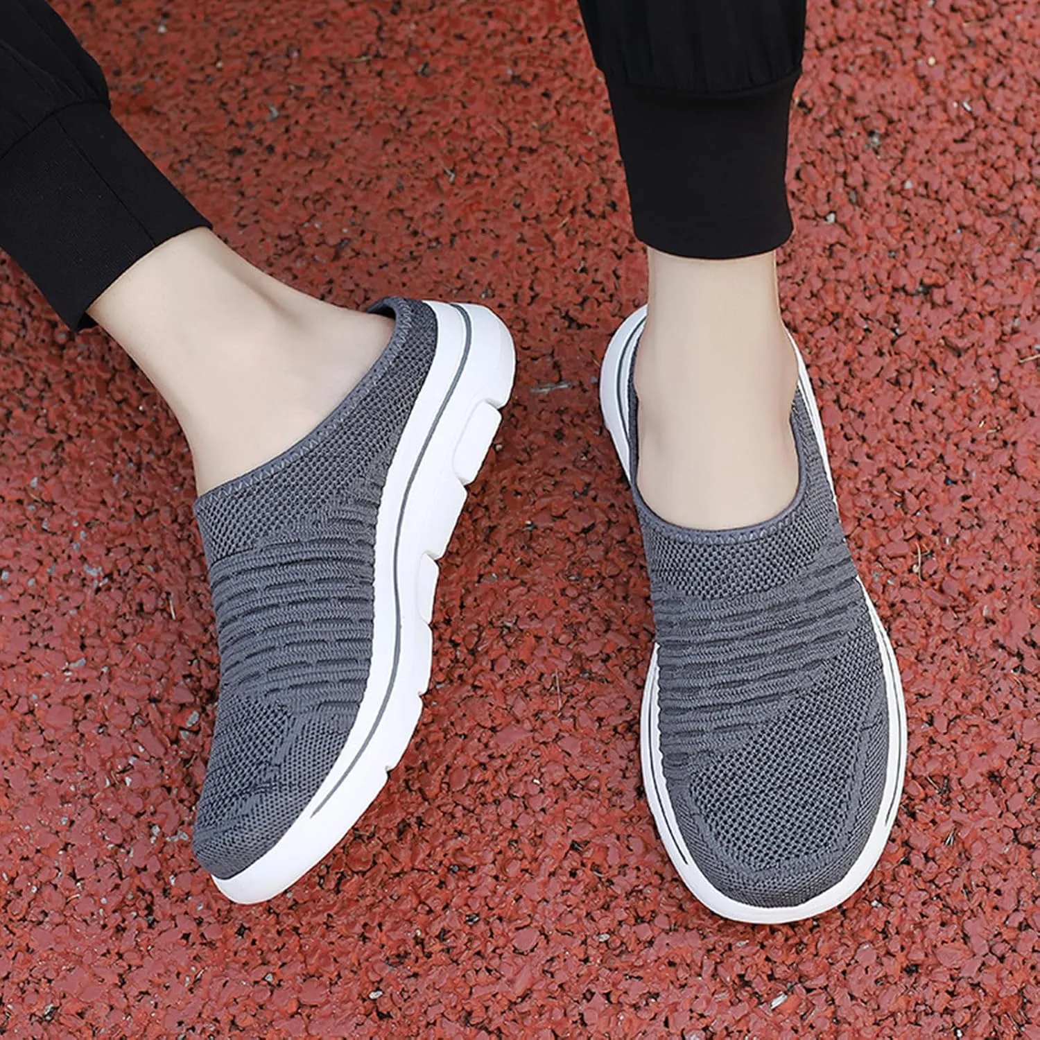Non Slip Mules for Womens and Mens Mesh Breathable Soft Sole Slippers Arch Support Wedge Casual Comfortable Outdoor Sports Shoes