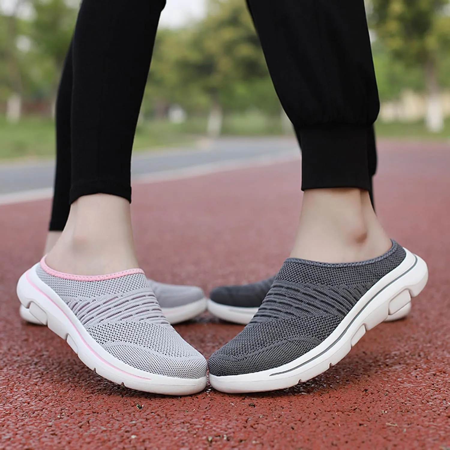 Non Slip Mules for Womens and Mens Mesh Breathable Soft Sole Slippers Arch Support Wedge Casual Comfortable Outdoor Sports Shoes