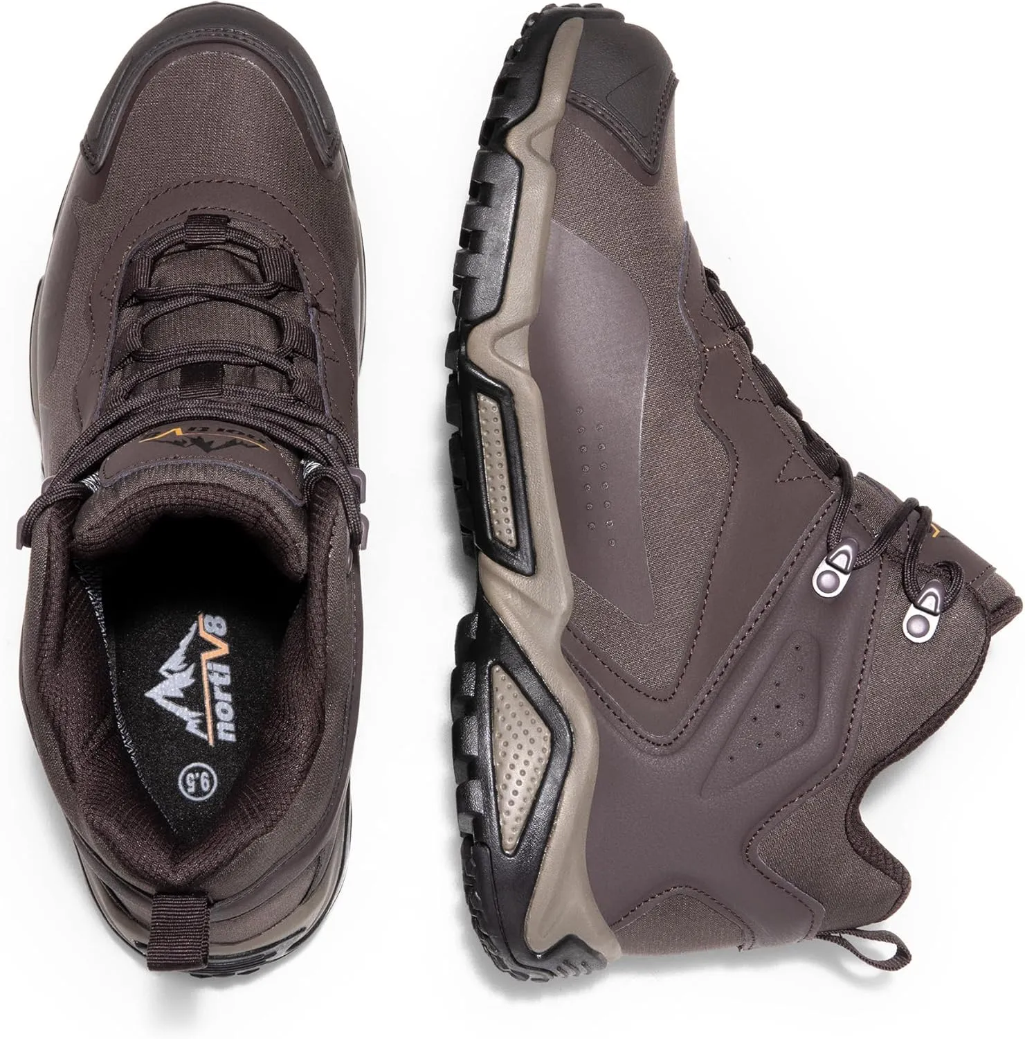NORTIV 8 Men's Waterproof Hiking Boots Lightweight Mid Ankle Trekking Trails Outdoor Boots