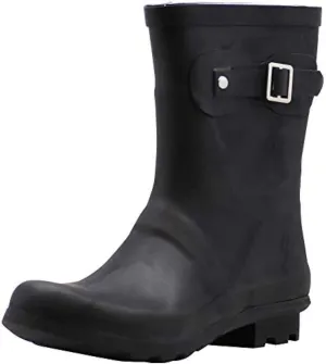 NORTY Rubber Boots for Women - Waterproof Above-Ankle Rain Shoes for Work and Recreation - All-Weather Outdoor Footwear - Runs 1/2 Size Large
