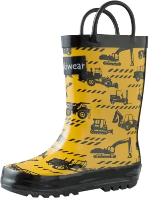 OAKI Toddler Rain Boots - Perfect Kids Rain Boots for Any Weather - Durable Rubber Baby Rain Boots Keep Little Feet Dry, Lightweight Waterproof with Easy-on Handle
