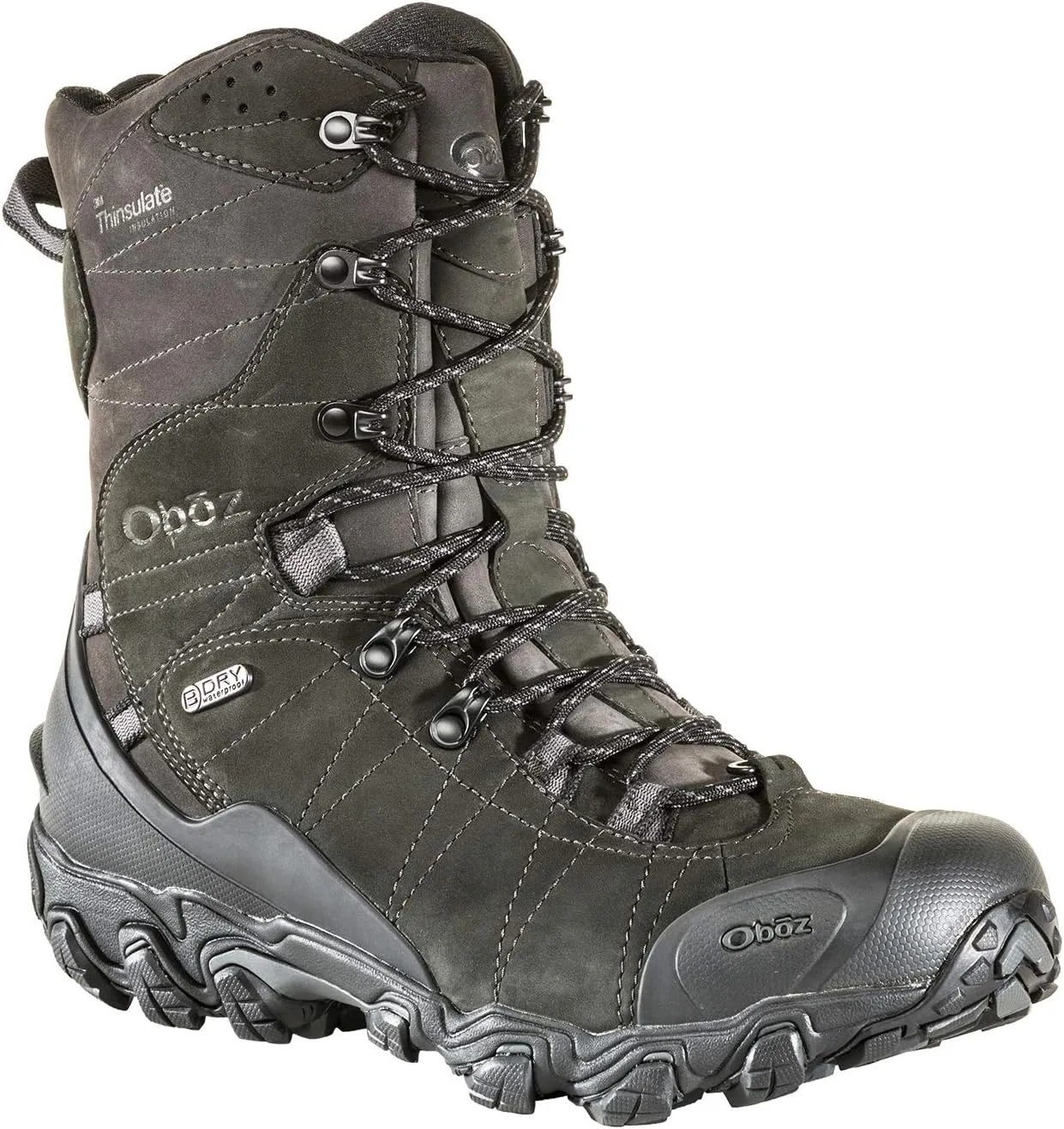 Oboz Bridger 10" Insulated B-DRY Hiking Boots - Men's Carbon Black 11