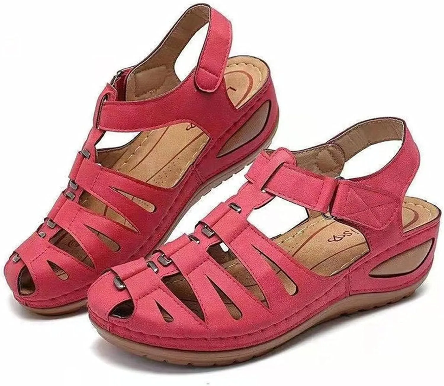 oiangi Sandals Shoes for Women,Fashion Ankle Strap Casual Outdoor Hollow Wedge Shoes Sandals