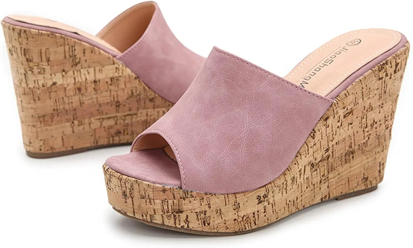 oiangi Womens Wedge High Heels Sandals Summer Fashion Fish Mouth Open Toe Solid Color Strap Platform Slippers Comfortable Trendy Casual Outdoor Beach Shoes