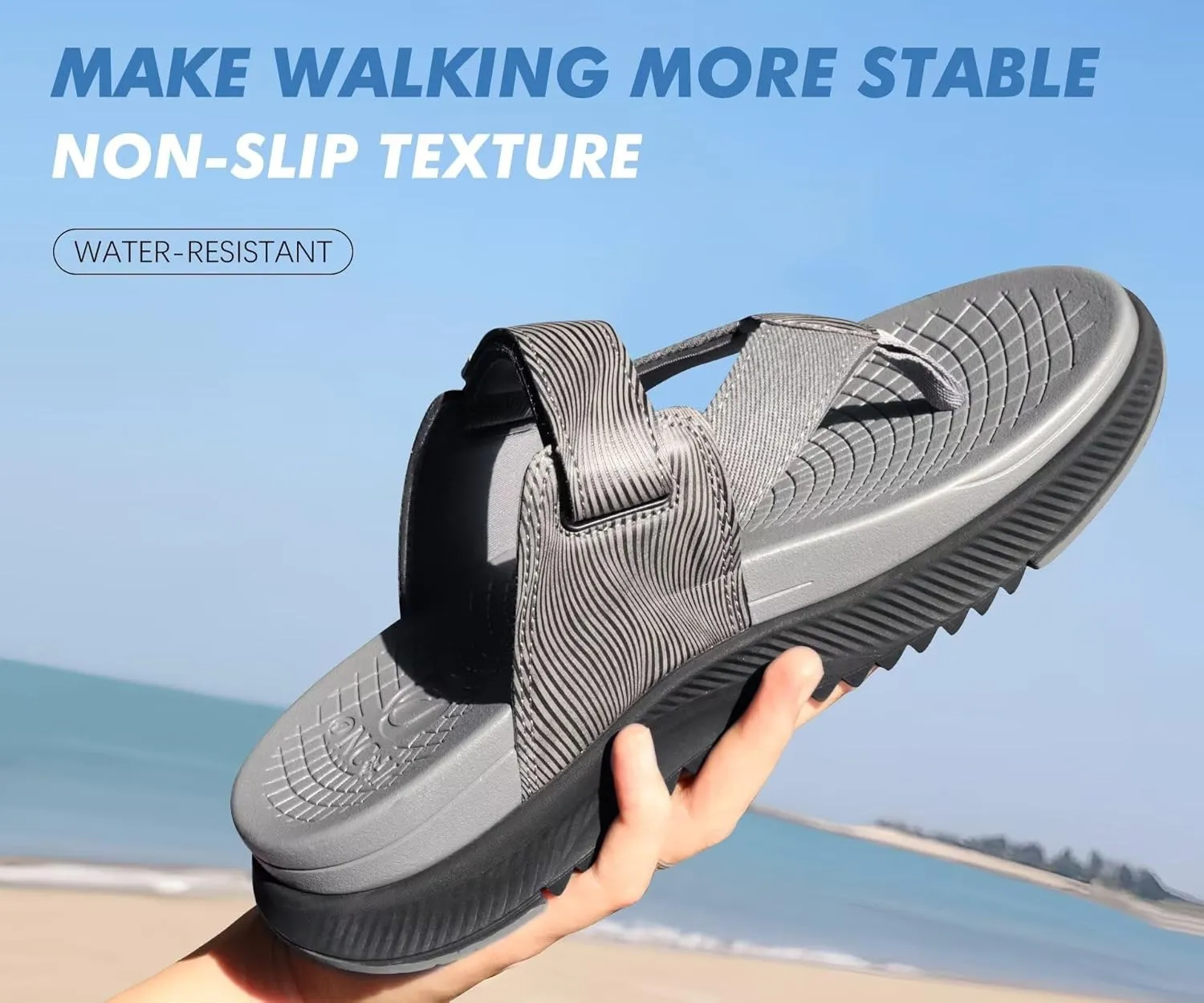 ONCAI Mens Orthopedic Flip Flops Men's Walking Sandals with Arch Support Sport Recovery Sandal for Man size 7-14