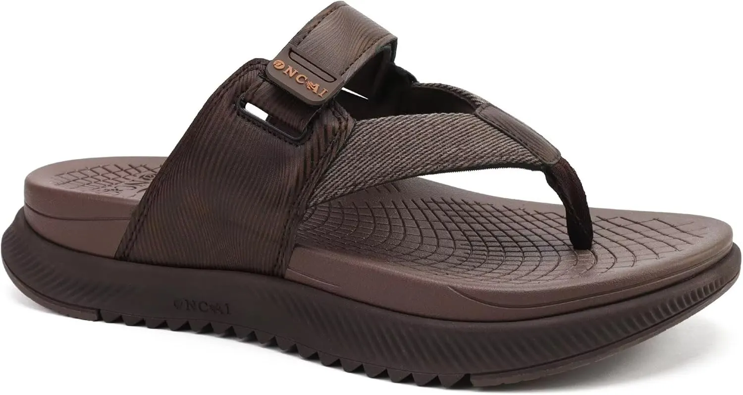 ONCAI Mens Orthopedic Flip Flops Men's Walking Sandals with Arch Support Sport Recovery Sandal for Man size 7-14