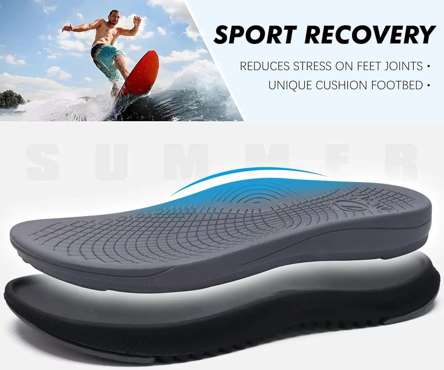 ONCAI Mens Orthopedic Flip Flops Men's Walking Sandals with Arch Support Sport Recovery Sandal for Man size 7-14