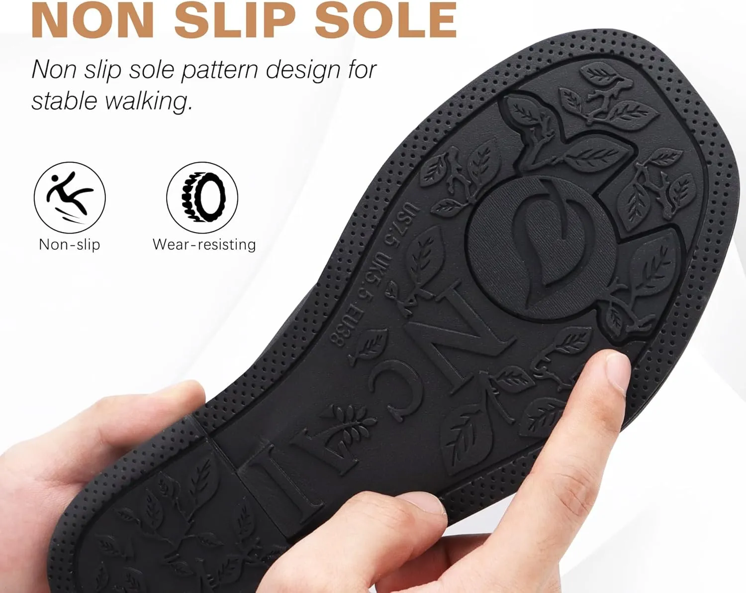 ONCAI Women's Flat Sandals Fashion Square Open Toe Slide Dressy Sandals for Woman Soft Cushion Vegan Comfortable Summer Slip On Casual Walking Outdoor Ladies Sandal Non Slip Rubber Sole Size 6-11 US