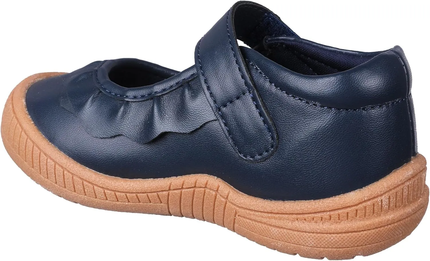 Oomphies Amina Ruffled Mary Jane Shoes for Girls – Comfy Slip On Dress Shoes with Hook & Loop Closure and Cushion Footbed