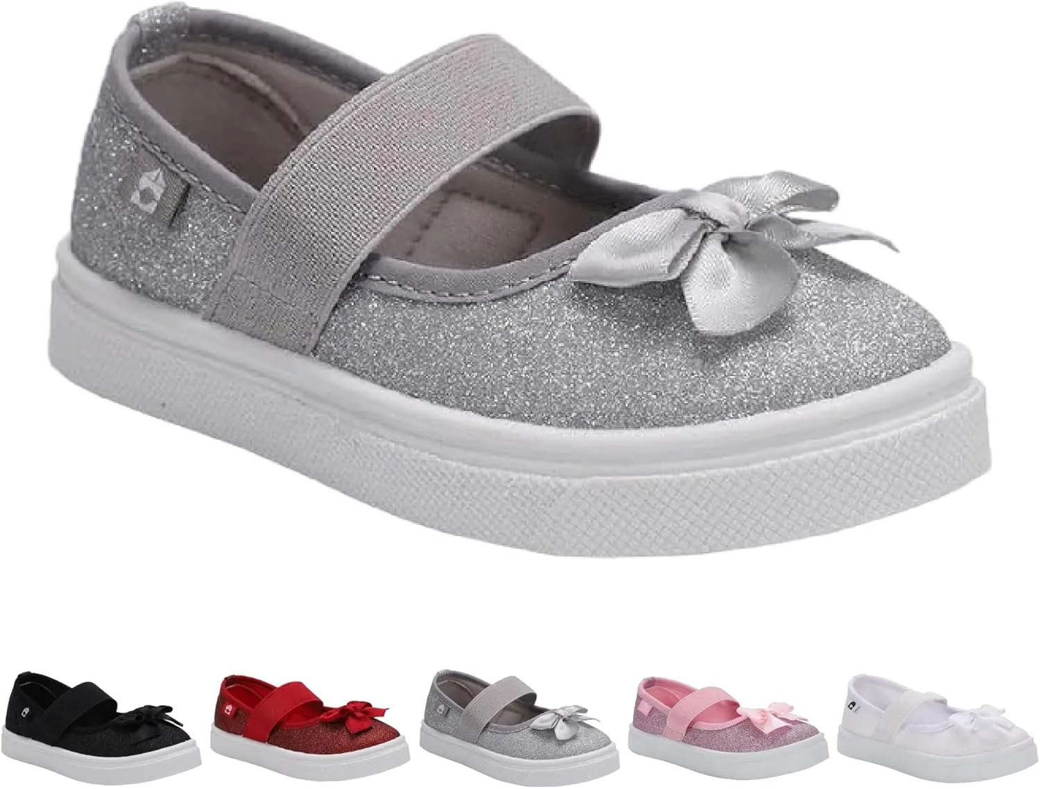 Oomphies Quinn Slip-On Mary Jane Shoes for Girls – Comfortable Elastic Strap, Cushioned Insole & Durable Rubber Sole