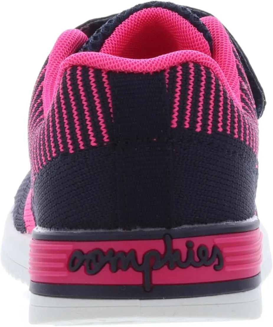 Oomphies Wynn Girls Athletic Sneakers – Breathable Knit Upper, Hook & Loop Closure, Cushioned Insole & Durable Design